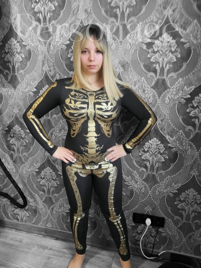 Комбінезон золотий скелет